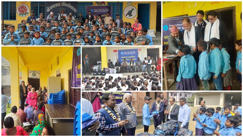 नेपाल एसबिआई बैंकद्धारा मधेश प्रदेशका ८०० भन्दा बढी गरिब तथा बिपन्न बर्गका विद्यार्थीहरु लाभांबित