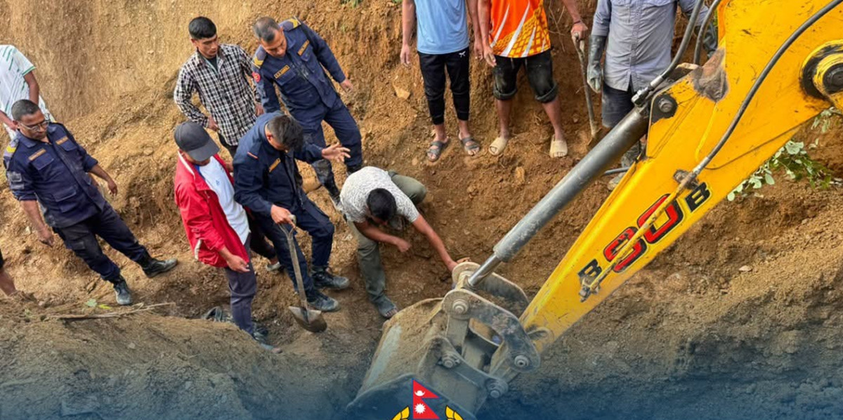 माटोको ढिस्कोले पुरिएर २ मजदुरको मृत्यु, एकजना गम्भीर घाइते